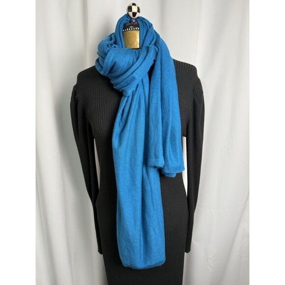 Echo Seasonless Knit Oversized Scarf Wrap In Denim Blue 80” X 30” New - Picture 2 of 6
